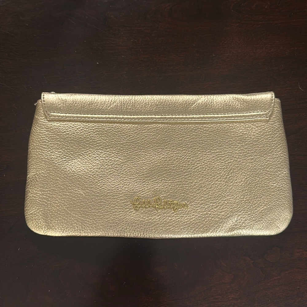 Lilly Pulitzer Gold Clutch with Pearl Accents NWOT - Picture 2 of 9